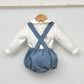 Conjunto vestir bebé con ranita y camisa cuello bebé de bambula "Hugo"