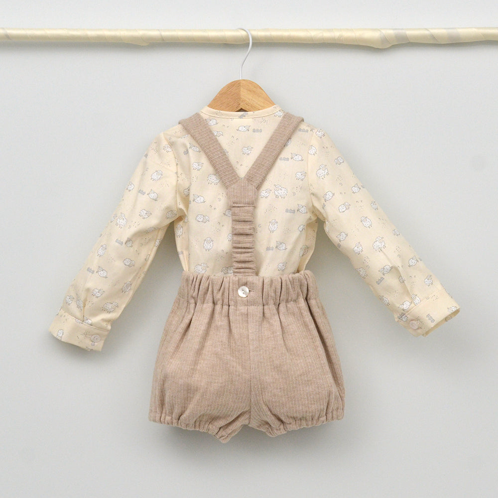 Conjunto bebé Alex con peto y camisa cuello Mao