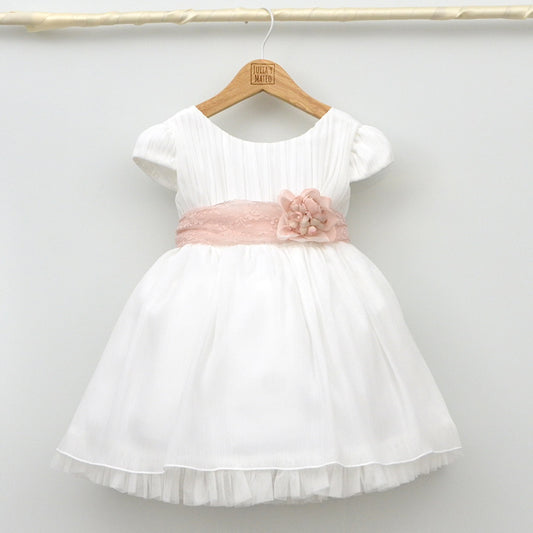 vestido arras niñas ceremonia amaya fajin rosa hecho en españa tienda online pajes bodas a juego conjuntados