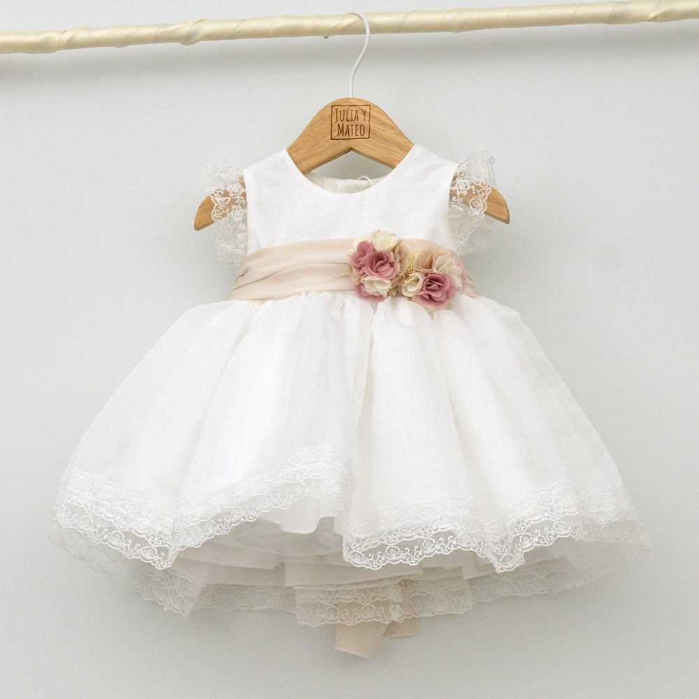 Vestido bebé Organza Amaya con adorno floral - Main Image