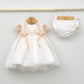 Vestido bebé Ana de tul bordado con culotte