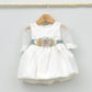 Vestido Tul bebés plumeti María con manga francesa de tul y adorno floral
