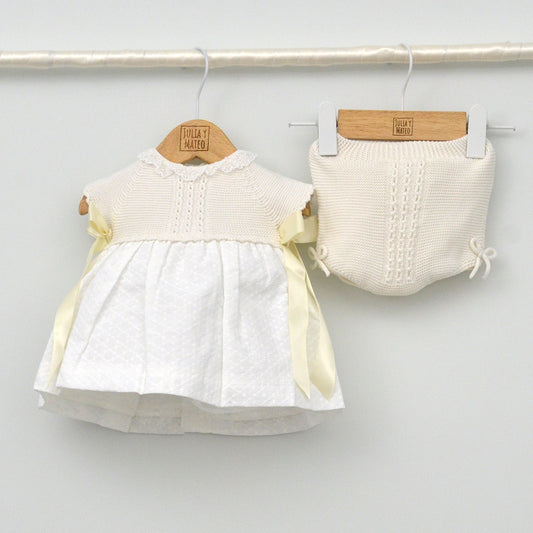 Vestido Bautizo y ceremonia bebé Alma con culotte