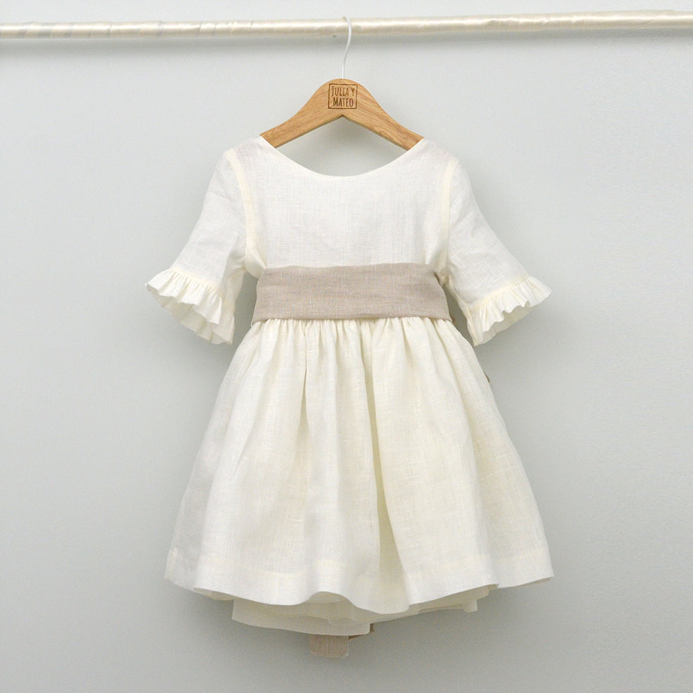 vestido de arras para niña en lino 