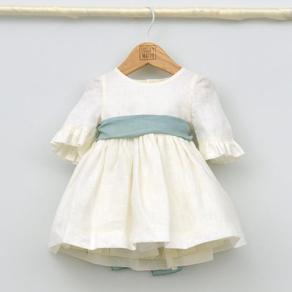 Vestido niña lino Beatriz con fajín