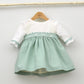 Vestido ceremonia niñas traje arras niños a juego conjuntados hecho en españa verde agua tienda online