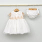 Vestido bebé Ana de tul bordado con culotte