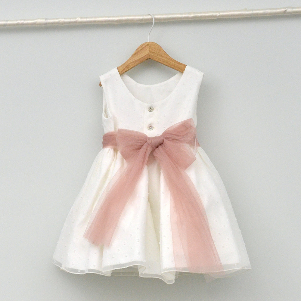 Vestido Tul niña María con adorno floral