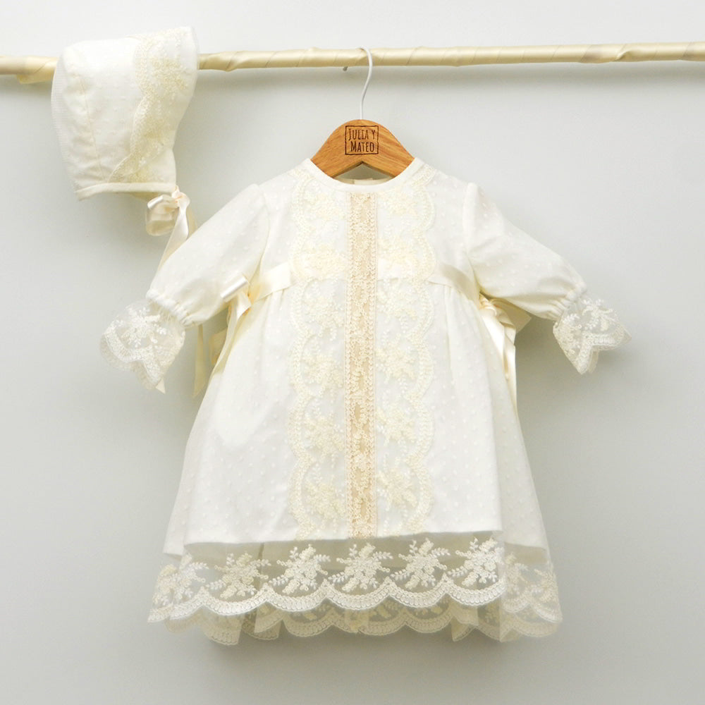 vestido bautizo con capota niña tienda ropa bautismo clasico hecho en españa