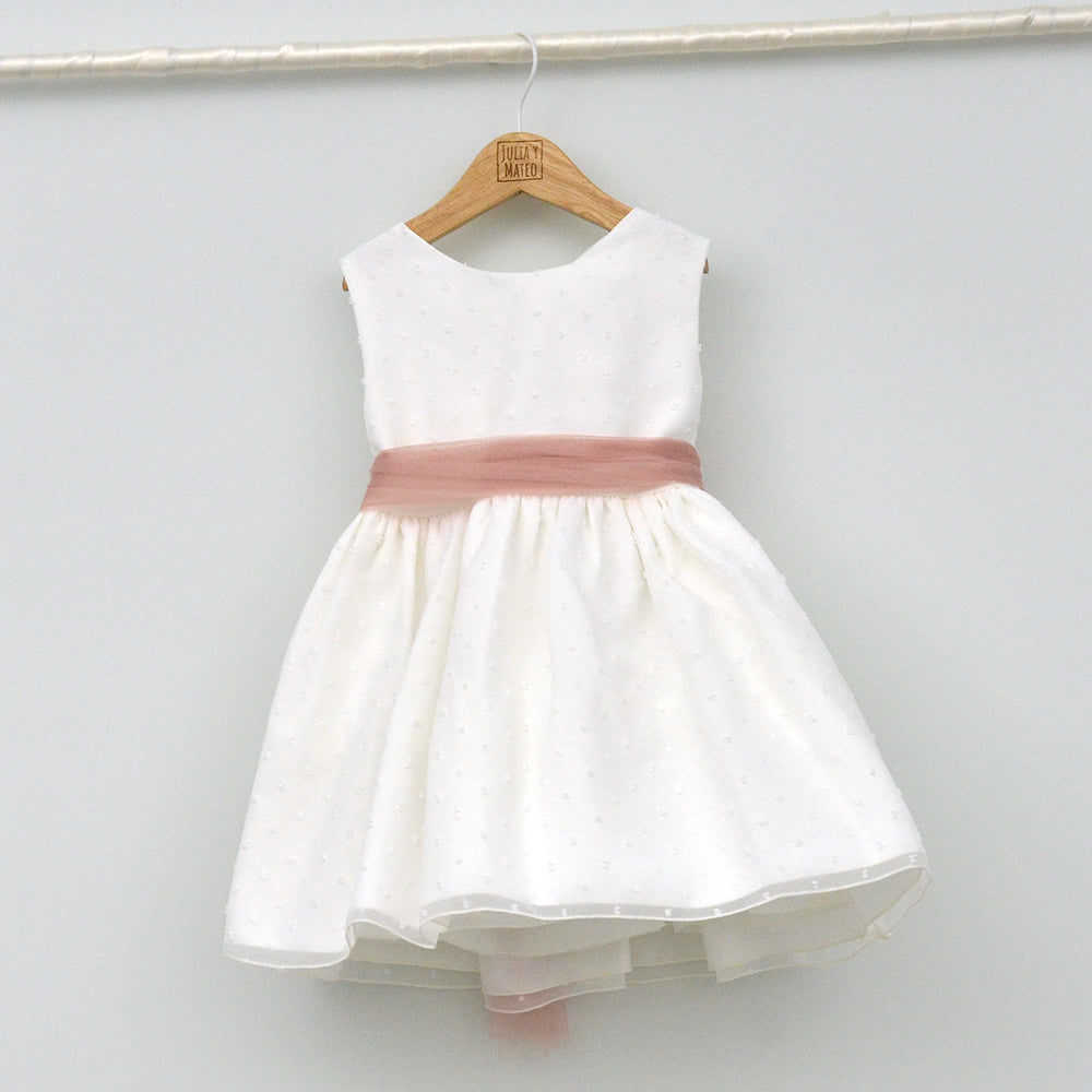 Vestido Tul niña María con adorno floral