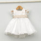 Vestido bebé Alma de organza con fajín de satén