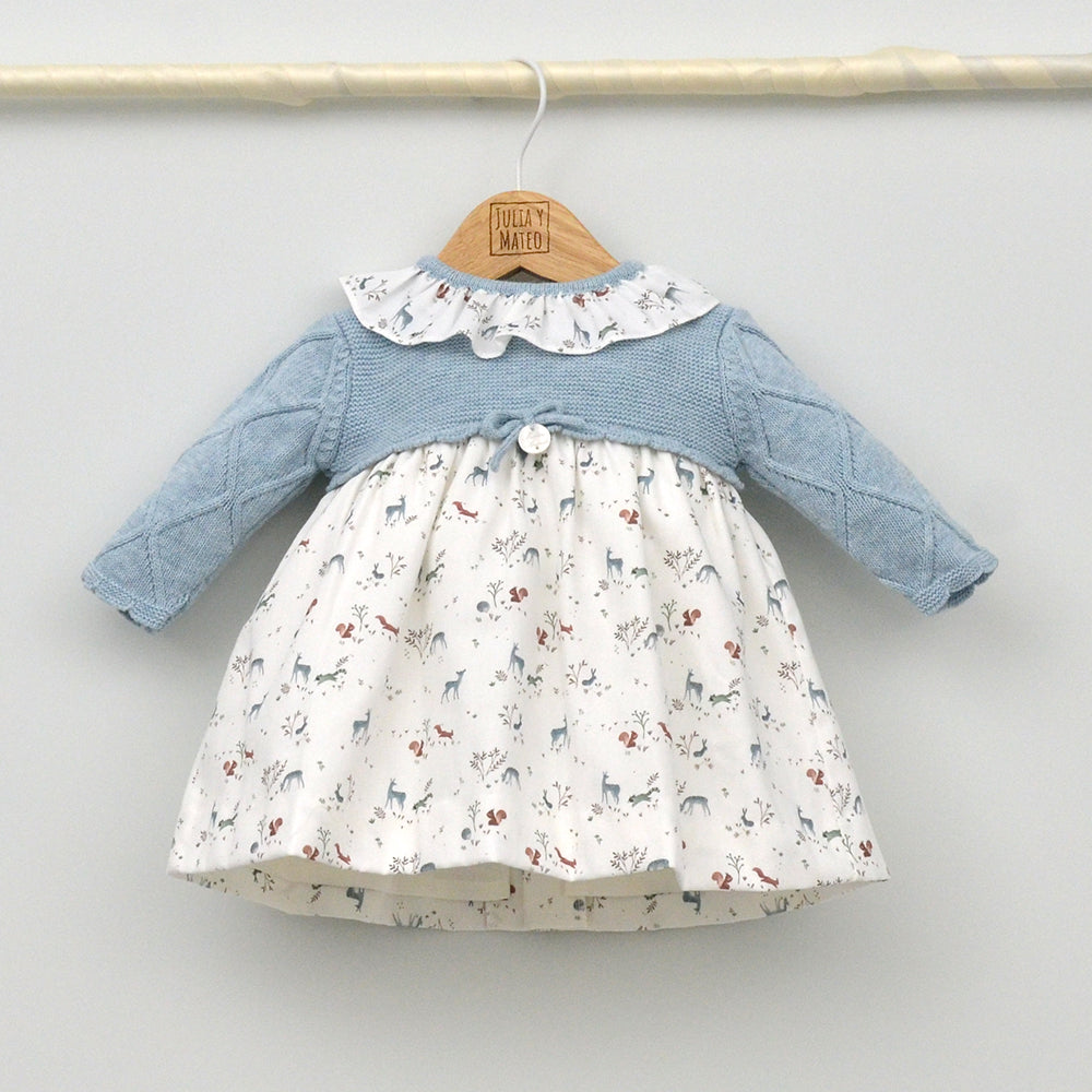 Vestido bebé Oxford de punto