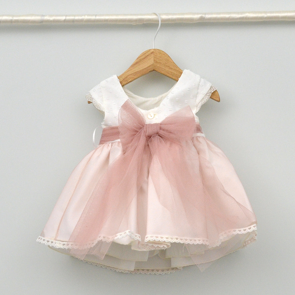 traje bautizo niña rosa