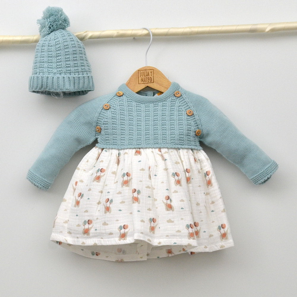 Vestido bebe Luna con gorrito