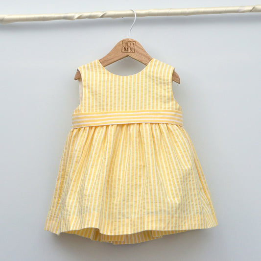 vestido vestir niñas sencillo y elegante amarillo sardon  vestido vestir niñas infantil ropa vestir bebes comprar online ropa clasica niña