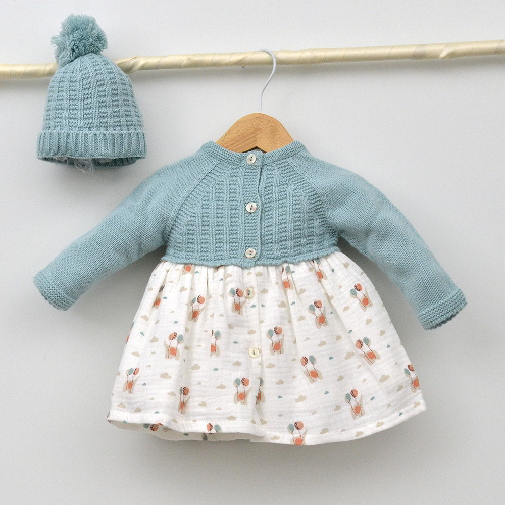 Vestido bebe Luna con gorrito