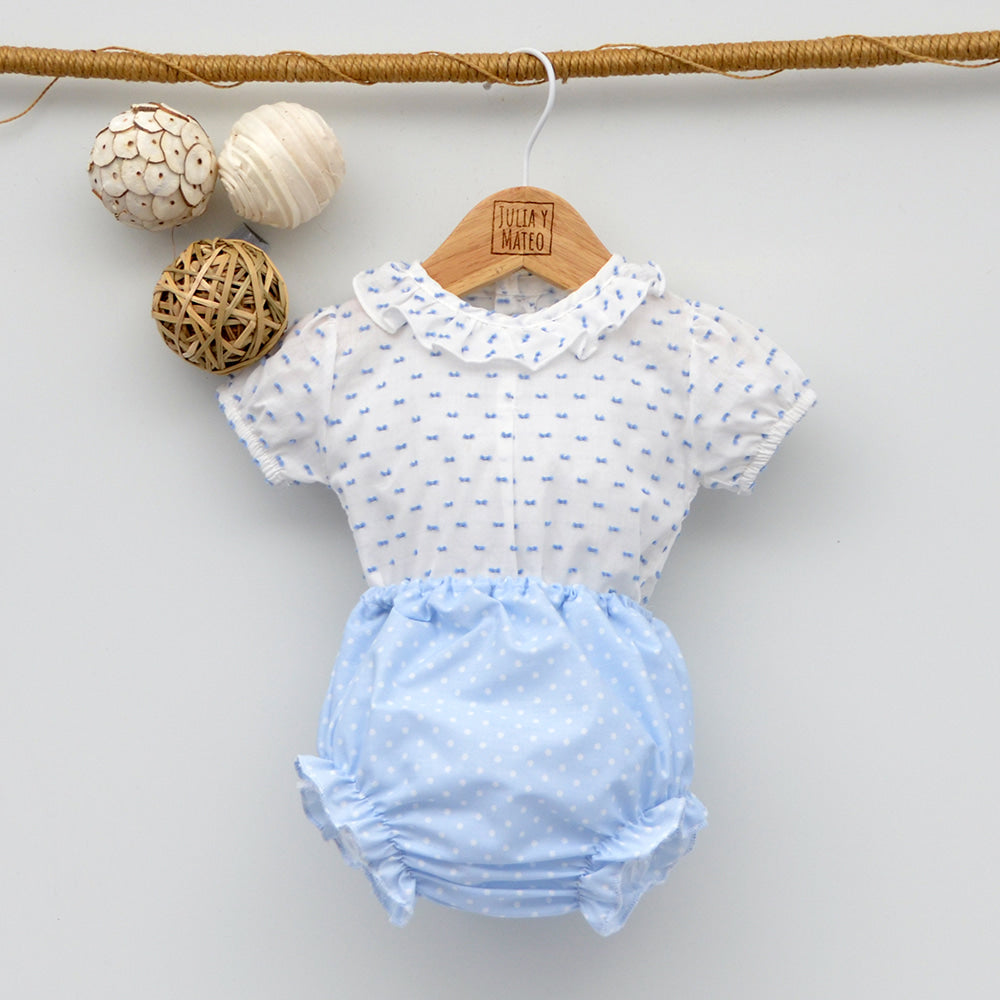 Body de gasa de algodón y manga larga «Nubes» para bebé recién nacido azul  claro - Vertbaudet