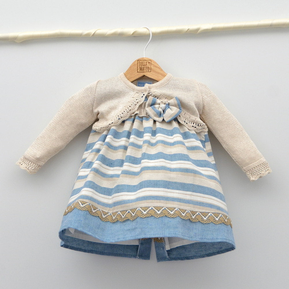 vestidos vestir bebes niñas elegantes lino hecho en españa fino lazo puntilla ropa clasica