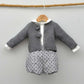 chaquetas de punto vestir niñas niños invierno pompones gris rebecas