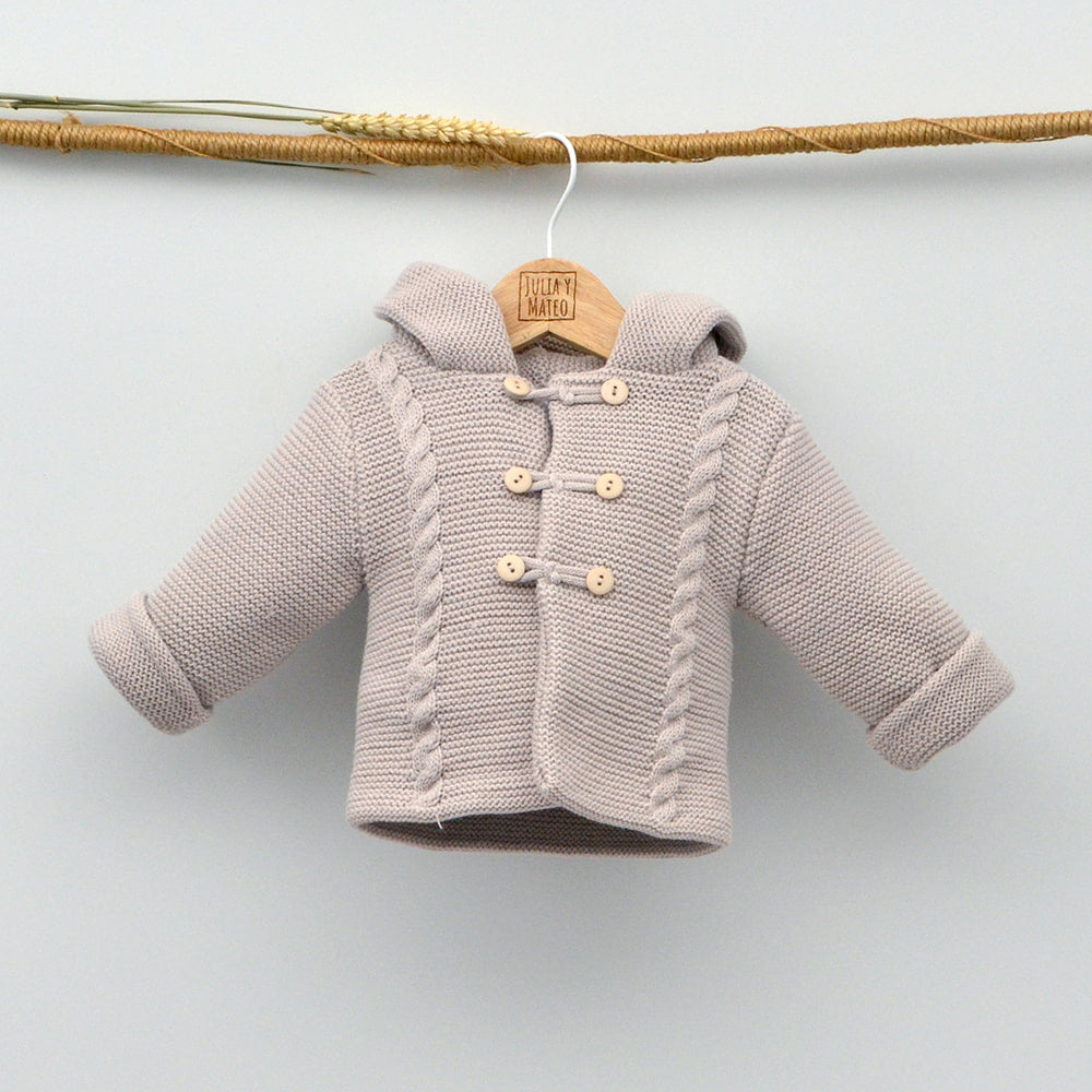 Chaqueton punto doble niños invierno con capucha y pelo natural doña carmen mayoral trenka