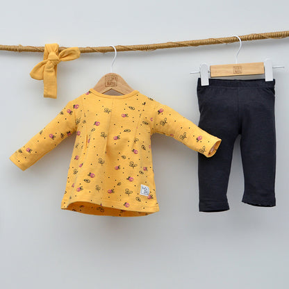 Conjunto bebé Amaya camiseta larga, malla y diadema