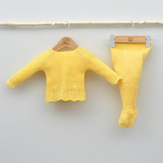 Conjunto bebés Amaya de perle con jersey y polaina