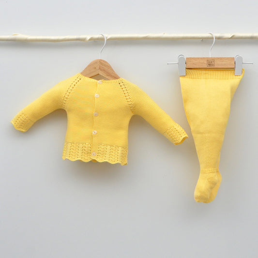 Conjunto bebés Amaya de perle con jersey y polaina