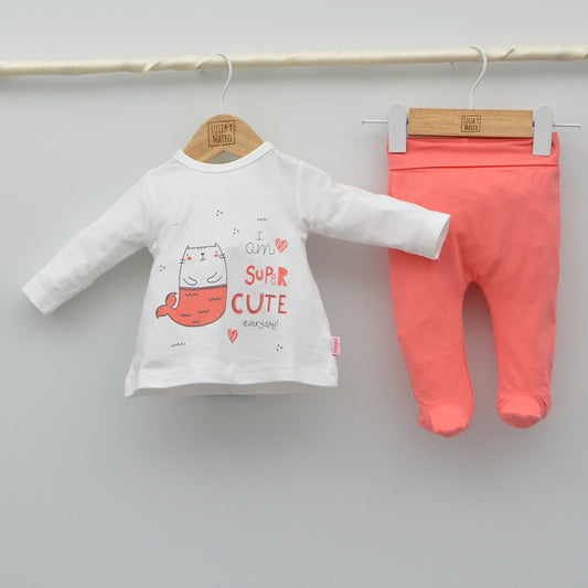 Conjunto bebé Mi Sirenita con camiseta y polaina algodón