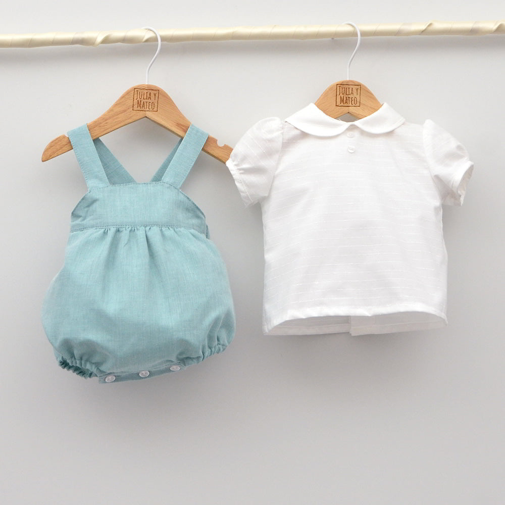 conjuntos vestir niños lino ceremonia ropa para vestir bebes hermanos iguales color azul doña carmen mayoral hecho en españa verde agua
