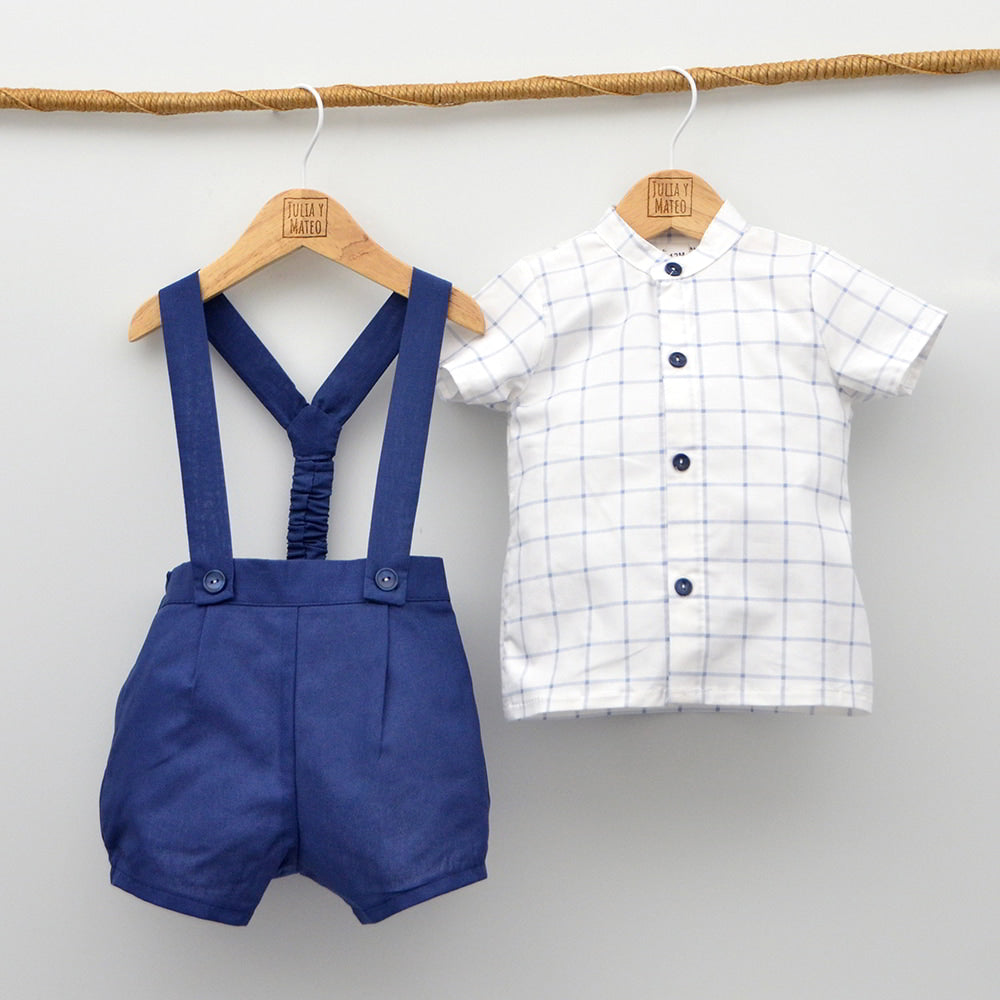 conjunto vestir niño bebe con peto camisa cuello mao eventos ceremonia comunion hecho en españa Mayoral