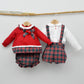 vestidos vestir niña navidad rojo cuadros escoceses tela tartan rojo doña carmen mayoral vestir a hermanos a juego en las fiestas navideñas