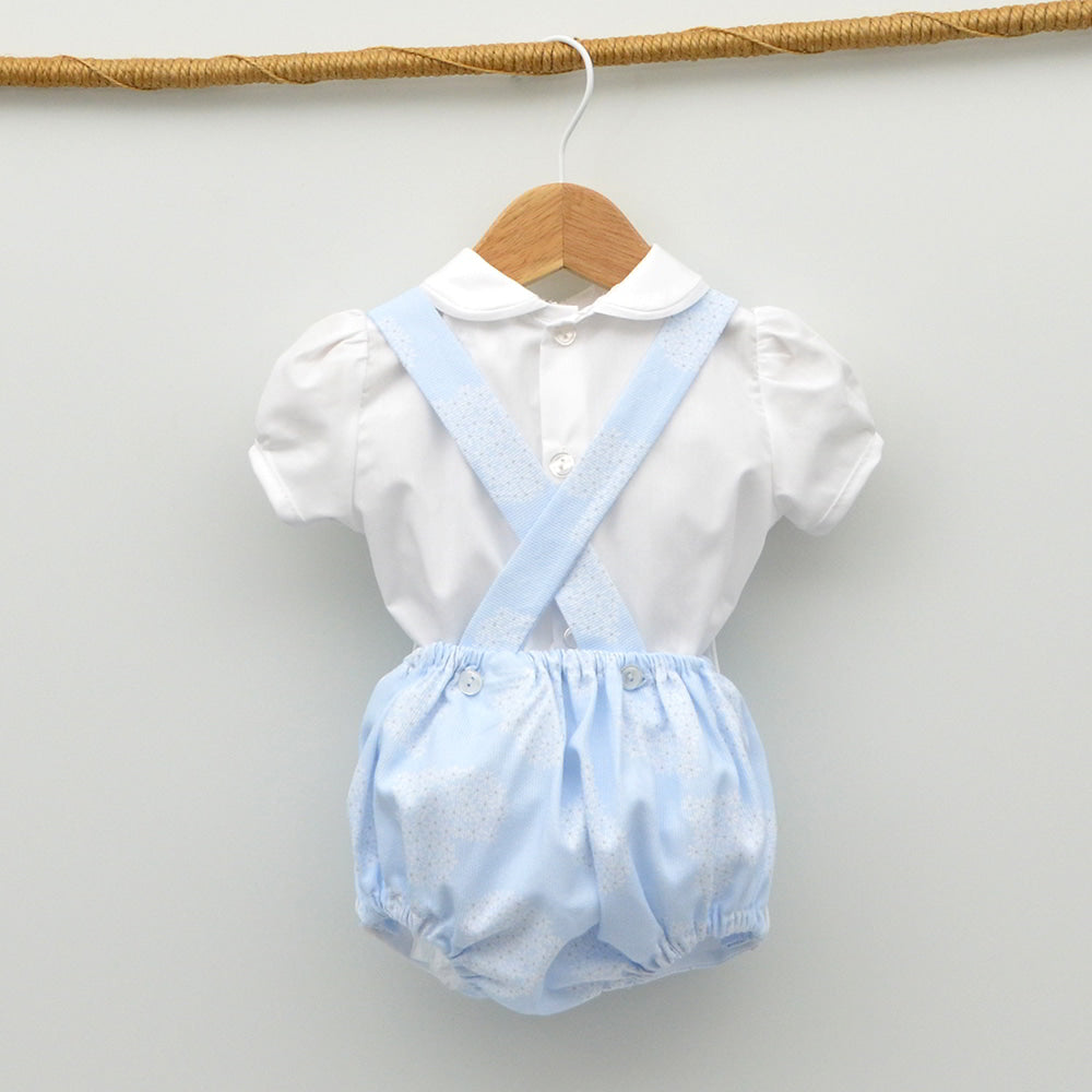 conjunto vestir niño pique ropa clasica bebes azul celeste hecho en españa