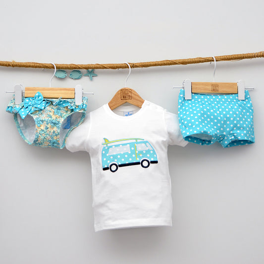 conjuntos de baño bebes bonitos culetin braguita bañador niñas boxer baño niño con camiseta a juego