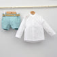Conjunto Niño Santander con camisa y pantalón con cinturón