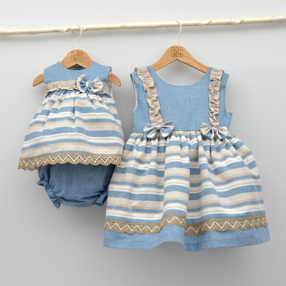 vestidos vestir bebes niñas elegantes lino hecho en españa fino lazo puntilla ropa clasica