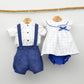 conjunto vestir niño bebe con peto camisa cuello mao eventos ceremonia comunion hecho en españa Mayoral