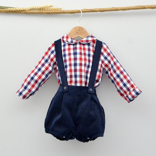 Conjunto bebé con camisa cuello bebé y peto Daniel