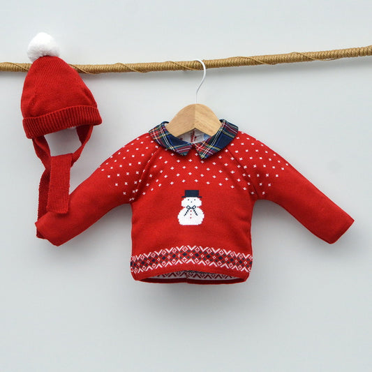 conjunto niño punto Navidad rojo doña carmen mayoral vestir fiestas navideñas bebes