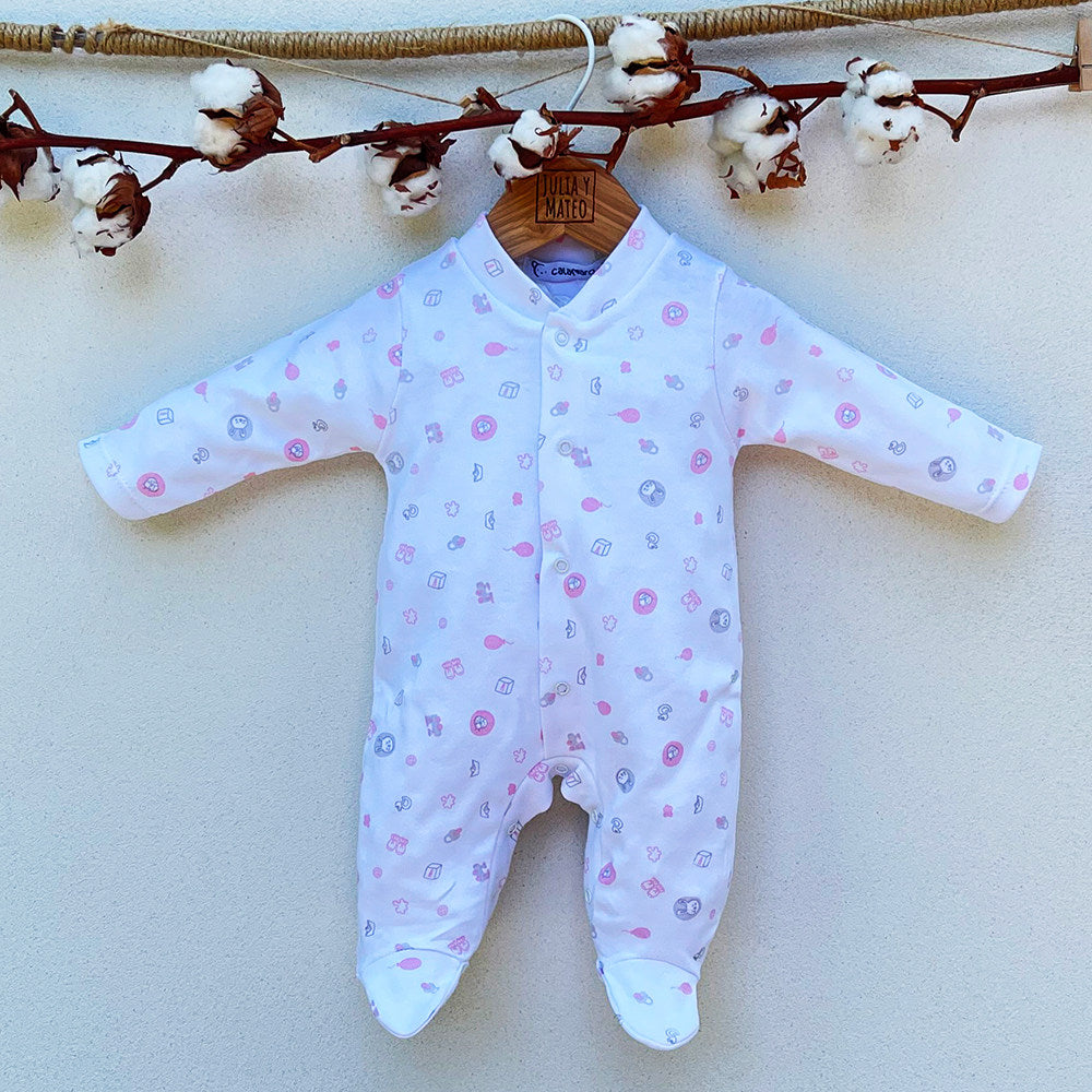pijamas recien nacidos, enterizos bebes niñas primera puesta algodon 100% hecho en españa