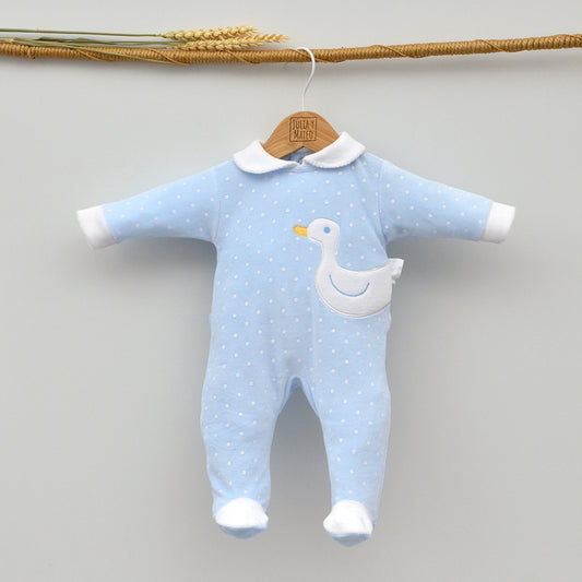 pijama terciopelo patito regalos canastillas bebes con encanto hecho en españa