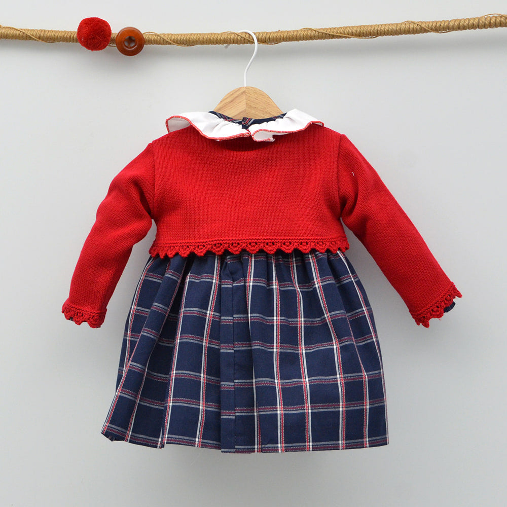 vestidos vestir niñas con lazo tienda de ropa clasica para bebes hecha en españa Navidad rojo