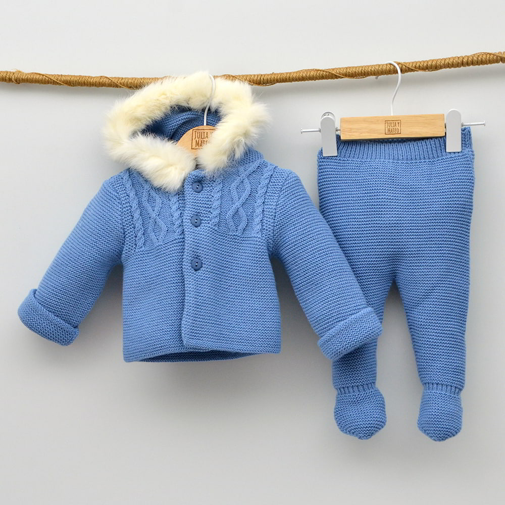 San francisco niños chaqueton polaina punto doble bebes invierno pelo natural doña carmen  hecho en españa