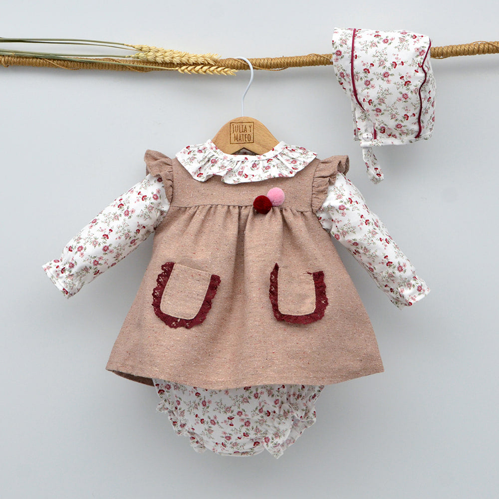 vestido vestir bebe niña con capota hecho en españa