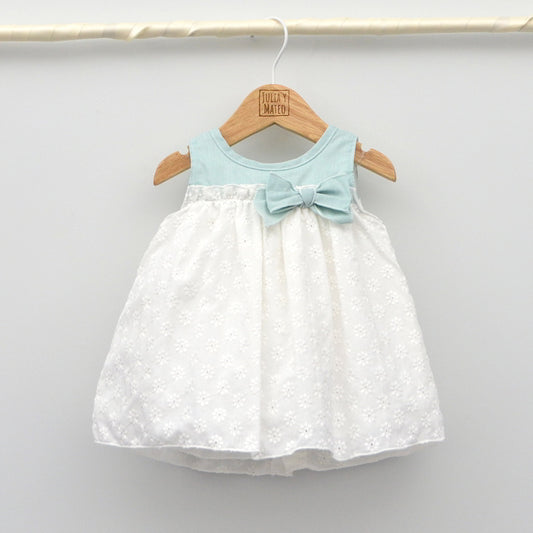 vestido vestir niña hermanos conjuntados ceremonia elegantes lazo pajarita verde agua Mayoral Amaya