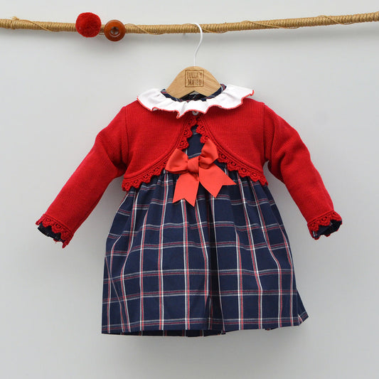 vestidos vestir niñas con lazo tienda de ropa clasica para bebes hecha en españa  Navidad rojo