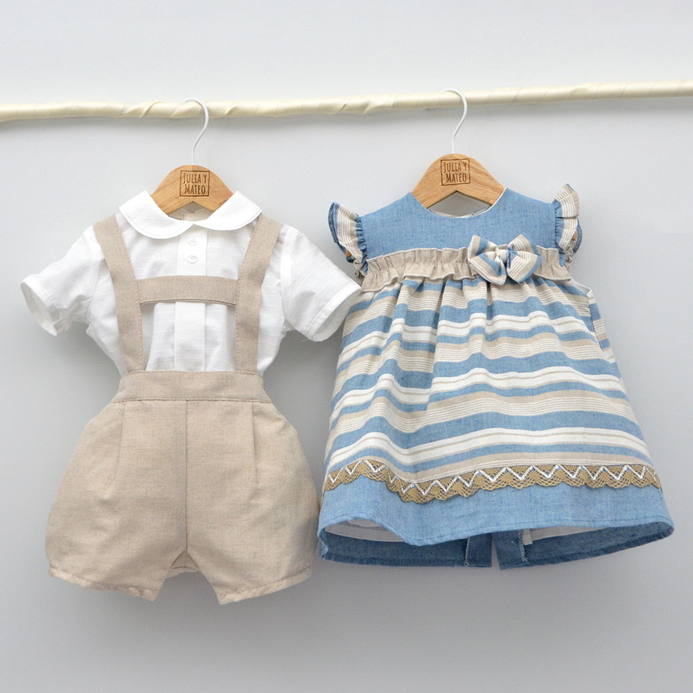 vestidos vestir bebes niñas elegantes lino hecho en españa fino lazo puntilla ropa clasica